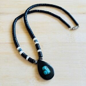 VTG Santo Domingo Turquoise Kewa Necklace Heishi Coconut beads Native American